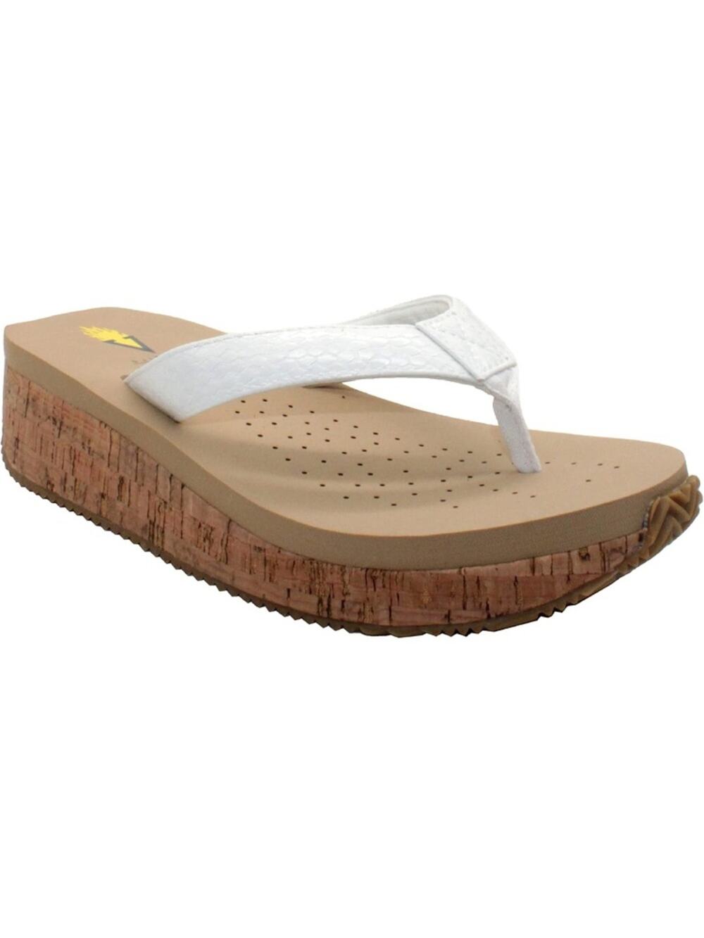 VOLATILE white snake Neville Wedge Sandals